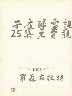 子夜归电视剧第25集免费观看