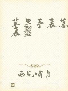 苹果手表怎么弄表盘