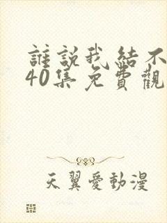 谁说我结不了婚40集免费观看