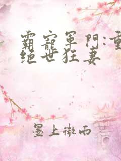 霸宠军门:重生绝世狂妻