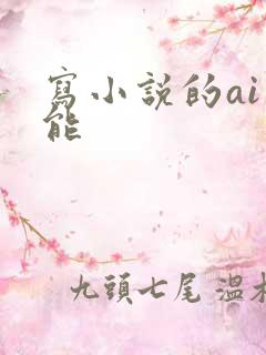 写小说的ai智能