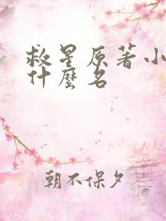 救星原著小说叫什么名