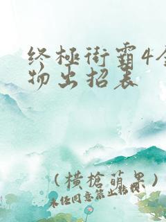 终极街霸4全人物出招表