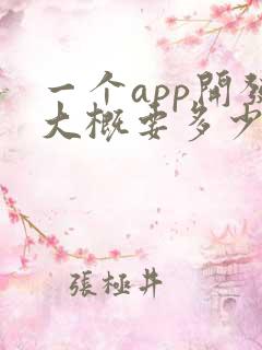 一个app开发大概要多少钱