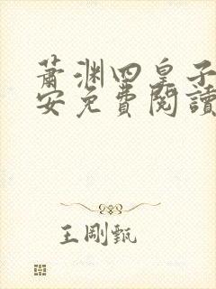 萧渊四皇子沈安安免费阅读小说全文