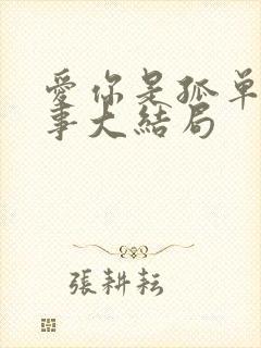 爱你是孤单的心事大结局