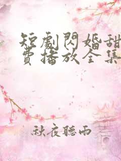 短剧闪婚甜妻免费播放全集