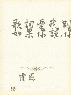 歌词爱我别走,如果你说,你不爱我