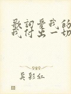 歌词爱我的人为我付出一切是什么歌