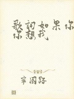 歌词如果你爱我你想我