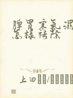 脾胃寒气湿气重怎样祛除