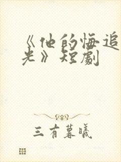 《他的悔追不上光》短剧