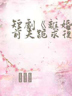 短剧《离婚当天前夫跪求复婚》