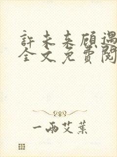 许未来顾遇小说全文免费阅读无广告弹窗