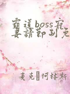 霸道boss宠妻请节制免费漫画