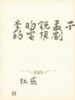 李昀锐孟子义演的电视剧