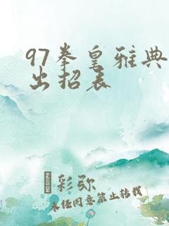 97拳皇雅典娜出招表