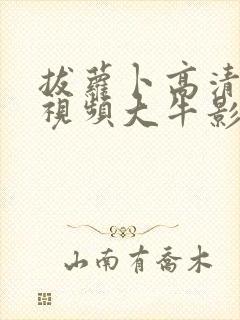 拔萝卜高清免费视频大牛影视