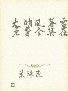 大明风华电视剧免费全集在线观看