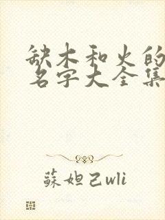 缺木和火的男孩名字大全集