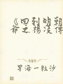 《回到明朝当王爷之杨凌传》