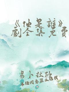 《他是谁》电视剧全集免费观看