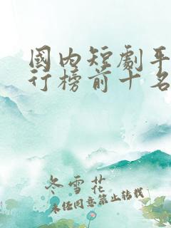 国内短剧平台排行榜前十名