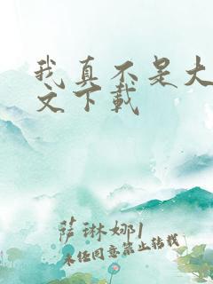 我真不是大佬全文下载