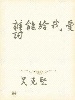 谁能给我爱 歌词