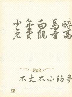 少年白马醉春风免费观看高清