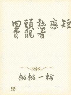 回头热恋短剧免费观看