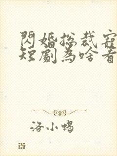 闪婚总裁宠上天短剧为啥看不了