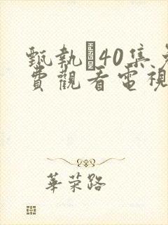 甄执�40集免费观看电视剧大全视频