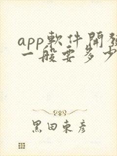 app软件开发一般要多少钱