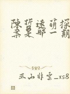 陈哲远萌探探探案是哪一期