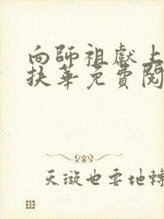 向师祖献上咸鱼扶华免费阅读完整版