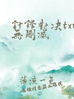 针锋对决txt无删减