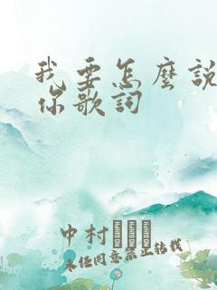 我要怎么说我爱你歌词