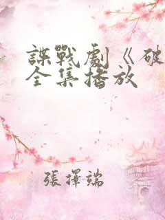 谍战剧《破绽》全集播放