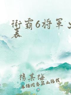 街霸6将军出招表