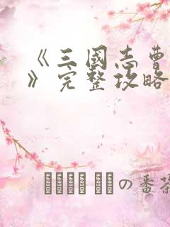 《三国志曹操传》完整攻略