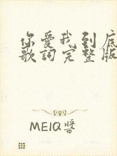 你爱我到底原唱歌词完整版