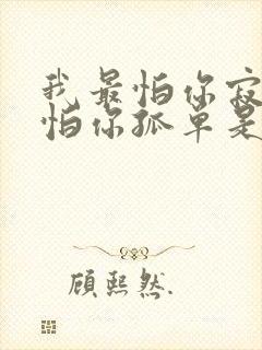 我最怕你寂寞最怕你孤单是什么歌词