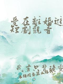 爱在离婚进行时短剧观看