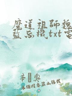 魔道祖师魏无羡蓝忘机txt电子版