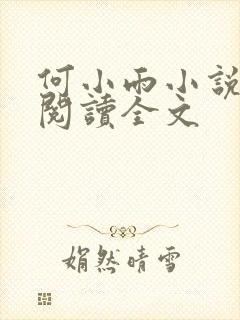 何小雨小说在线阅读全文