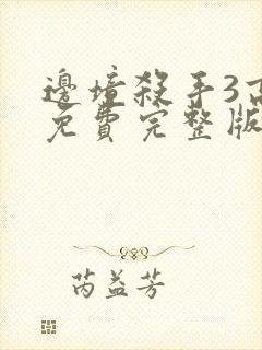 边境杀手3高清免费完整版观看