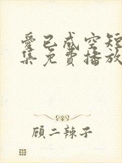 爱已成空短剧全集免费播放