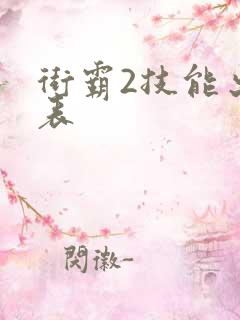 街霸2技能出招表