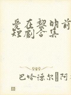 爱在黎明前升起短剧合集